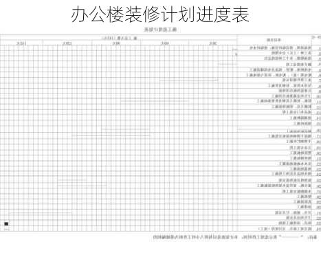 办公楼装修计划进度表